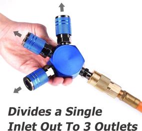 img 1 attached to 🔌 WYNNsky Air Splitter: 3-Way Manifold including 3 Industrial Couplers, Plugs, & Quick Connect Fittings for Air Compressor Hoses