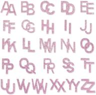 sparkling rhinestone alphabet iron on 💎 patches - diy clothing craft (2 sets-pink) logo