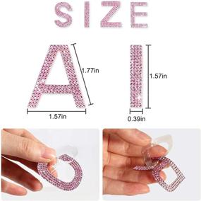 img 2 attached to Sparkling Rhinestone Alphabet Iron On 💎 Patches - DIY Clothing Craft (2 Sets-Pink)