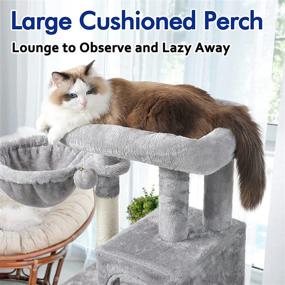 img 2 attached to 🐱 Premium Rabbitgoo Cat Tree: Multi-Level Tower with Large Perch, Scratching Posts & Hammock - Ideal for Small Cats and Kittens, Play and Rest in Style - 39" Tall