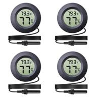 🌡️ veanic 4-pack mini digital hygrometer thermometer with probe: indoor outdoor lcd display for temperature & humidity measurement in incubators, terrariums, reptile habitats, plant care, humidors, and guitar cases logo