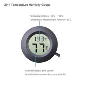 img 2 attached to 🌡️ Veanic 4-пакет миницифрового гигрометра-термометра с зондом: внутренний и наружный ЖК-дисплей для измерения температуры и влажности в инкубаторах, террариумах, местах обитания рептилий, уходе за растениями, гумидорах и гитарных кейсах.