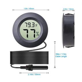img 3 attached to 🌡️ Veanic 4-Pack Mini Digital Hygrometer Thermometer with Probe: Indoor Outdoor LCD Display for Temperature & Humidity Measurement in Incubators, Terrariums, Reptile Habitats, Plant Care, Humidors, and Guitar Cases