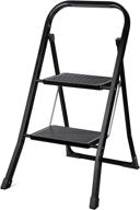 🪜 delxo 2 step folding step stool ladder: anti-slip, sturdy, and lightweight (330lbs, black) логотип
