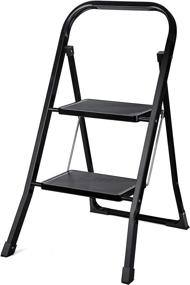 img 4 attached to 🪜 Delxo 2 Step Folding Step Stool Ladder: Anti-Slip, Sturdy, and Lightweight (330lbs, Black)