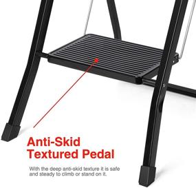 img 2 attached to 🪜 Delxo 2 Step Folding Step Stool Ladder: Anti-Slip, Sturdy, and Lightweight (330lbs, Black)