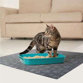 img 1 attached to Americat Company Cat Litter Mat - Made in USA, 29 x 32 Inches - Machine Washable, Waterproof Mat Encloses Litter from Boxes and Cats' Paws