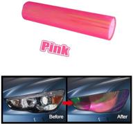 pink 12 by 80 inchs self adhesive shiny chameleon headlights films tint vinyl film logo