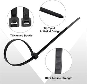 img 1 attached to 🔗 G-WILL 4-Inch Nylon Cable Zip Ties - 100 Pack, Black - Heavy Duty, Ultra Strong and Durable (18 lbs) - Indoor and Outdoor Multiple-use - UV and Heat Resistant - Self-locking Tie Wraps for Effective Cord and Wire Management
