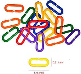 img 3 attached to 🔗 Aoyoho 200 Pcs Plastic C-Clips Hooks Chain Links C-Links for Kids' Educational Rat Parrot Bird Toy Cage