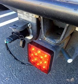 img 2 attached to 🚘 Enhanced Safety: MAXXHAUL 70429 Trailer Hitch Cover with 12 LEDs Brake Light