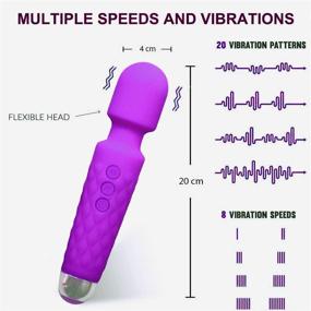 img 3 attached to 💜 Powerful and Portable Rechargeable Mini Vibrate Wand Massager: 8 Speeds, 20 Vibration Modes, Cordless and Waterproof - Perfect for Muscle Aches and Sports Recovery, Quiet Operation (Purple)