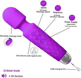 img 2 attached to 💜 Powerful and Portable Rechargeable Mini Vibrate Wand Massager: 8 Speeds, 20 Vibration Modes, Cordless and Waterproof - Perfect for Muscle Aches and Sports Recovery, Quiet Operation (Purple)