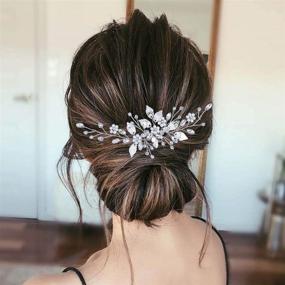 img 1 attached to 💍 Jeairts Leaf Bride Wedding Hair Comb: Rhinestone Pearl Bridal Hair Pieces for Elegant Flower Wedding Headpiece - Crystal Hair Accessories for Women and Girls (1-Silver)
