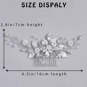 img 3 attached to 💍 Jeairts Leaf Bride Wedding Hair Comb: Rhinestone Pearl Bridal Hair Pieces for Elegant Flower Wedding Headpiece - Crystal Hair Accessories for Women and Girls (1-Silver)