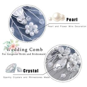 img 2 attached to 💍 Jeairts Leaf Bride Wedding Hair Comb: Rhinestone Pearl Bridal Hair Pieces for Elegant Flower Wedding Headpiece - Crystal Hair Accessories for Women and Girls (1-Silver)