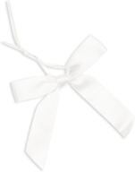 🎁 100 pack of elegant twist tie bows: pretied white satin ribbon for gift bags (2.5 x 3 in) logo