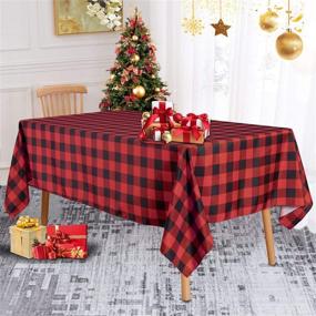 img 3 attached to 🎄 LUSHVIDA Christmas Checkered Plaid Rectangle