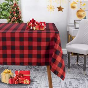 img 4 attached to 🎄 LUSHVIDA Christmas Checkered Plaid Rectangle