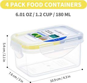 img 1 attached to 🍱 [6 Pack] Small Plastic Food Storage Containers, 6.1oz - EASYLOCK Leakproof Containers with Lids - Airtight Mini Meal Prep - BPA Free - Microwave, Freezer, Dishwasher Safe