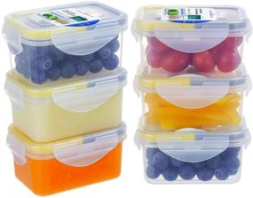 img 4 attached to 🍱 [6 Pack] Small Plastic Food Storage Containers, 6.1oz - EASYLOCK Leakproof Containers with Lids - Airtight Mini Meal Prep - BPA Free - Microwave, Freezer, Dishwasher Safe