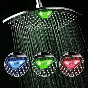 img 3 attached to 🚿 Dream Spa AquaFan 12 inch All-Chrome Rainfall LED Shower Head with LED/LCD Temperature Display and Color-Changing Feature