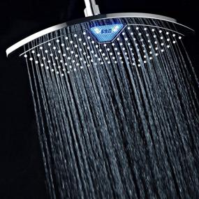 img 1 attached to 🚿 Dream Spa AquaFan 12 inch All-Chrome Rainfall LED Shower Head with LED/LCD Temperature Display and Color-Changing Feature