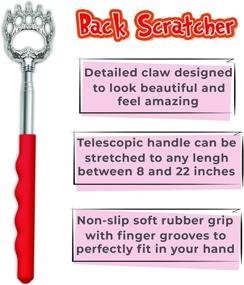 img 1 attached to 🐻 2 Telescopic Back Scratcher Set - Santa's Claws Extendable Back Massager. Hilarious Stocking Stuffer for Men, Dads, Women, and Adults. Christmas Bear Claw Massage Tool for Back, Neck, Dogs, Cats