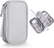 👜 bevegekos cable and charger organizer bag: travel case for small electronics & accessories - light grey logo