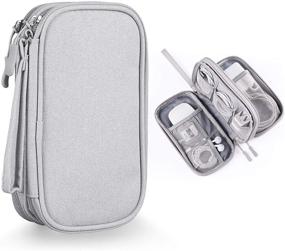 img 4 attached to 👜 Bevegekos Cable and Charger Organizer Bag: Travel Case for Small Electronics & Accessories - Light Grey