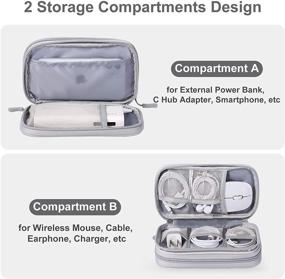 img 2 attached to 👜 Bevegekos Cable and Charger Organizer Bag: Travel Case for Small Electronics & Accessories - Light Grey