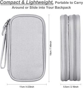 img 3 attached to 👜 Bevegekos Cable and Charger Organizer Bag: Travel Case for Small Electronics & Accessories - Light Grey