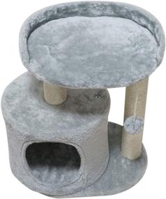 img 3 attached to 🐱 MIAO PAW G5 Cat Tree Tower Condo Furniture - Activity Center with Sisal Scratching Posts, Large Platforms, and Condo - Grey