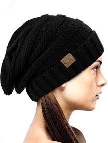 img 4 attached to NYFASHION101 Oversized Slouchy Winter Beanie Outdoor Recreation for Climbing