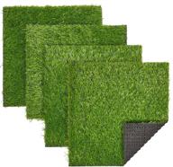 🌱 synthetic grass mat squares, artificial turf patch for decor, placemats, table runner (12 x 12 in, 4 pack) logo