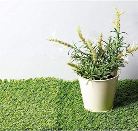 img 2 attached to 🌱 Synthetic Grass Mat Squares, Artificial Turf Patch for Decor, Placemats, Table Runner (12 x 12 in, 4 Pack)