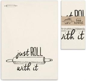 img 1 attached to 🧺 Set of 3 Low Lint Cotton Everyday Dishtowels - Printed with Country Primitive Funny Quotes - Ideal Tea Towels