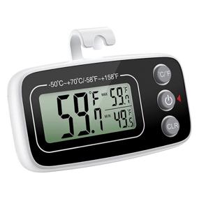 img 4 attached to 🌡️ KeeKit Digital Refrigerator Thermometer with Large LCD Display - Upgraded Freezer and Fridge Thermometer with Max/Min Record Function for Kitchen, Home, Restaurants - Magnetic - Black