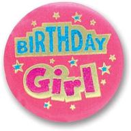 🎉 beistle birthday girl satin button: the perfect accessory for celebrating her special day! logo