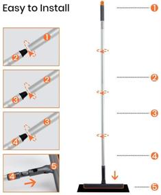 img 2 attached to 49-Inch Handle Floor Squeegee for Efficient Cleaning in Showers, Bathrooms, Kitchens, and Home Floors - Ideal Household Broom for Removing Water Foam on Marble, Glass, Tile, and Wood Surfaces