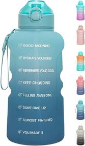 img 4 attached to Motivational Bottles Leakproof Outdoors Green Blue