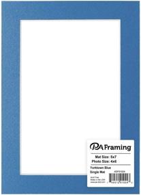 img 1 attached to 🖼️ PA Framing: Cream Core/Yorktown Blue Mat Board - 5x7 inches Frame for 4x6 inches Photo Art Size