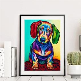 img 2 attached to 🐶 EOBROMD Diamond Painting Kits for Adults & Kids - Exquisite Diamond Art Dots for Beginners including Gem Stones for Home Wall Decor - Dog Theme - 12x16inch