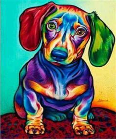 img 4 attached to 🐶 EOBROMD Diamond Painting Kits for Adults & Kids - Exquisite Diamond Art Dots for Beginners including Gem Stones for Home Wall Decor - Dog Theme - 12x16inch