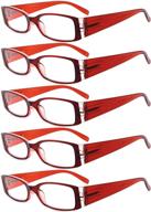 👓 stylish eyekepper 5 pairs women's reading glasses +1.50 in red frames – fashionable reading eyeglasses logo