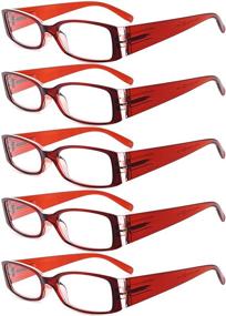 img 4 attached to 👓 Stylish Eyekepper 5 Pairs Women's Reading Glasses +1.50 in Red Frames – Fashionable Reading Eyeglasses