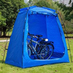 img 4 attached to 🚲 Waterproof Bike Tent - Heavy Duty, Foldable, Space Saving Storage Shed for 2-3 Bikes by EighteenTek