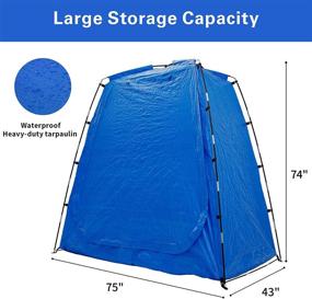 img 3 attached to 🚲 Waterproof Bike Tent - Heavy Duty, Foldable, Space Saving Storage Shed for 2-3 Bikes by EighteenTek
