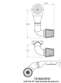 img 1 attached to 🔀 Spectre Performance 751 Passenger Side Low Profile Plenum Kit: Enhanced Airflow with 45°/90° Tube