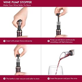 img 1 attached to 🍾 Efficient Wine Bottle Opener Set with Air Pressure Remover Pump & Accessory Tools: Cork Remover, Pourer, Foil Cutter, and Vacuum Stopper – Ideal Handheld Wine Pump!